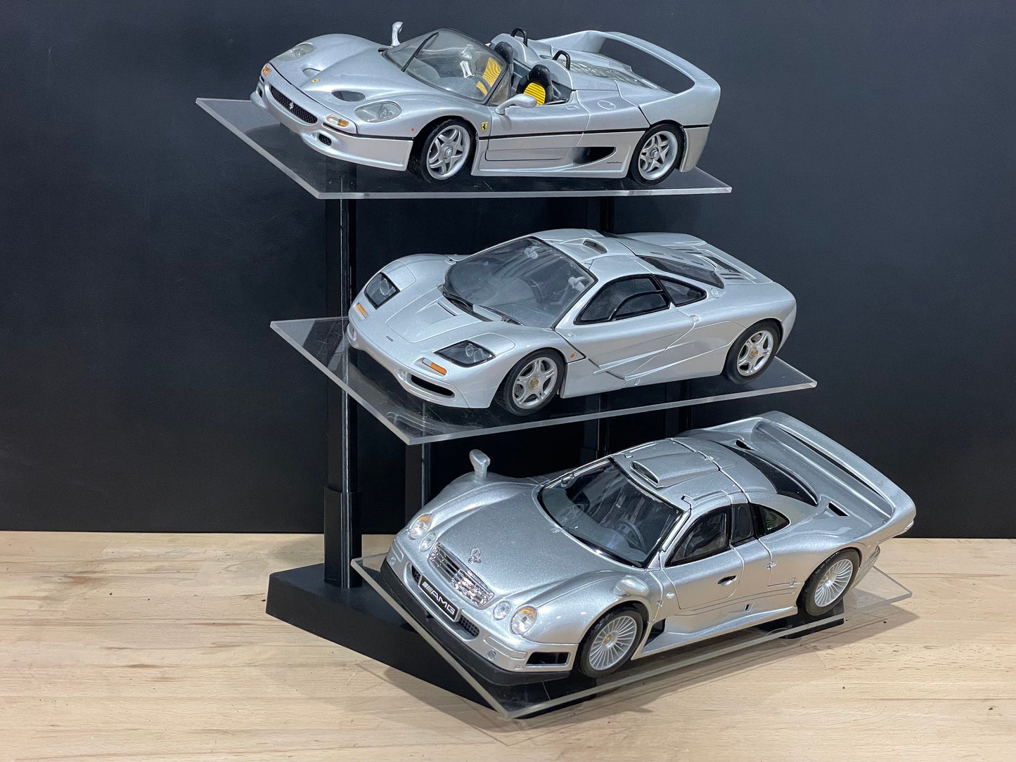 1:18 Scale Model Display Stand | 3 Tier (Angled)